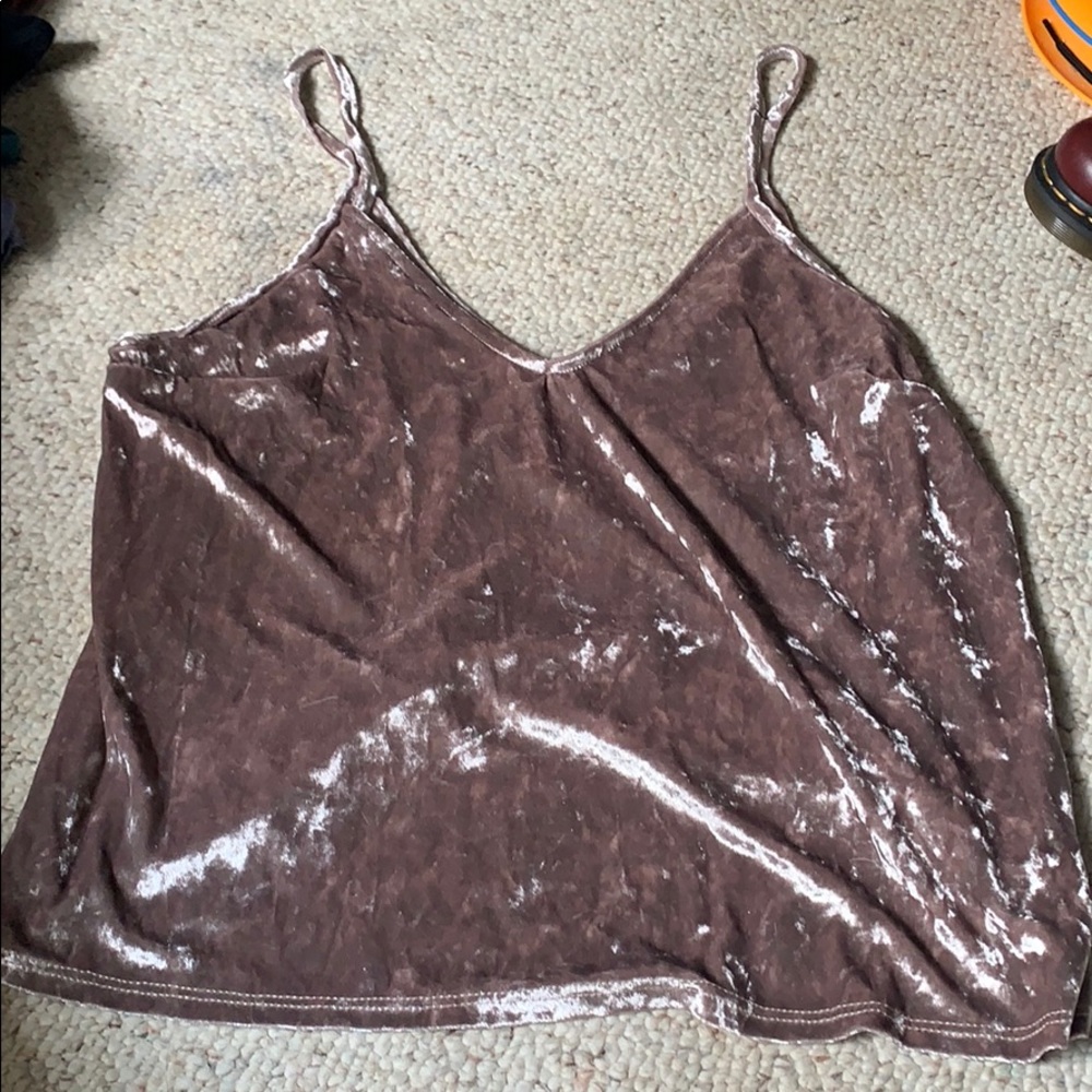 Mauve velvet tank top